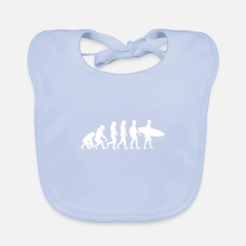 Surfer evolution surfing surfing wave gift Organic Baby Bibs