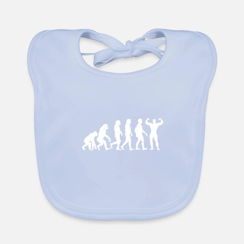 Muscle Man Evolution gift bodybuilder machine Organic Baby Bibs