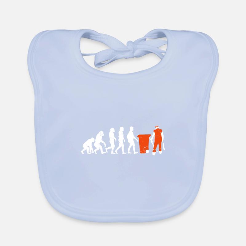 Müllmann evolution geschenk job beruf müll orange Baby Bio-Lätzchen