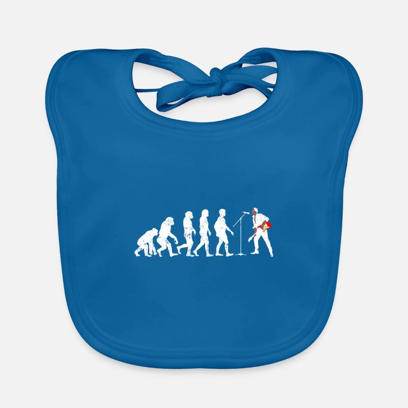 Rock singer evolution guitar gift hardrock - Organic Baby Bibs - peacock-blue