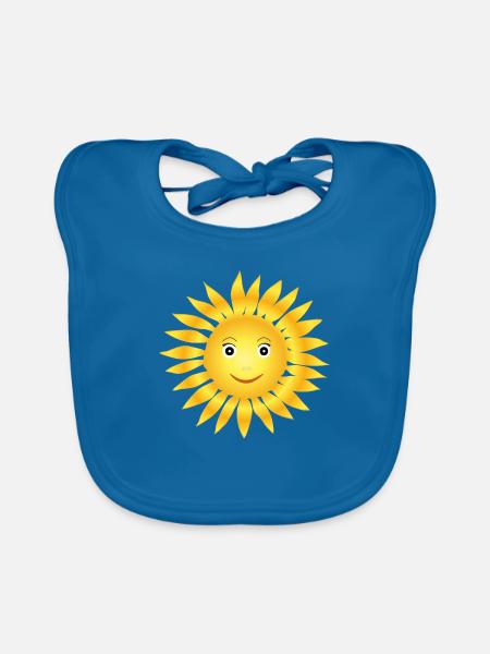 Sonne - Baby Bio-Lätzchen - Pfauenblau
