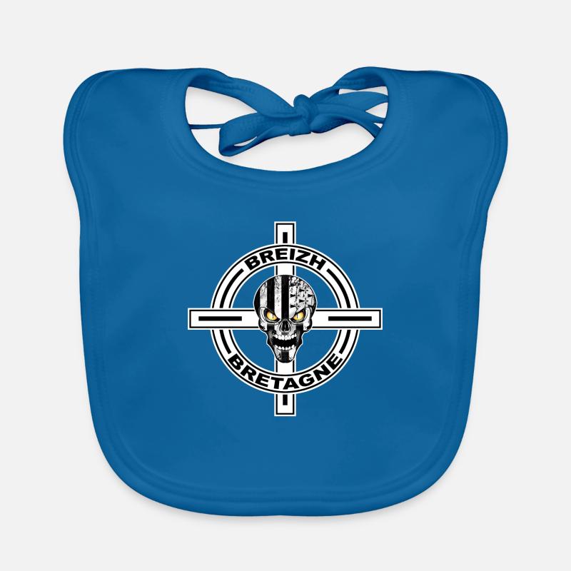 Breizh celtic cross - Bavoir bio Bébé - bleu paon