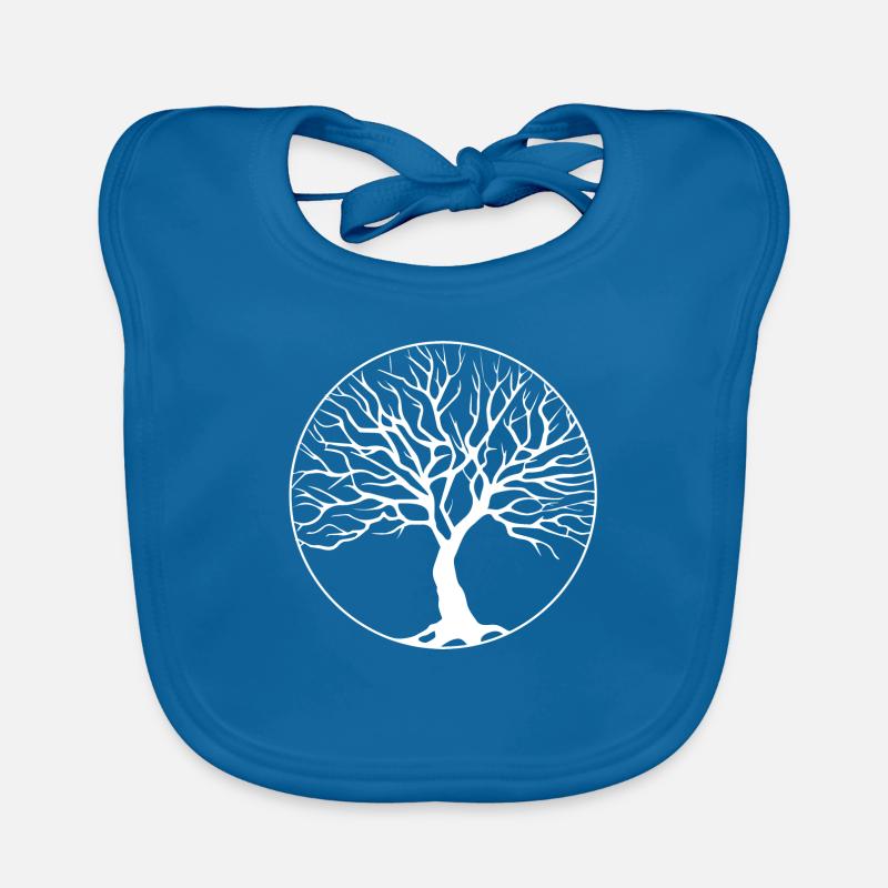 tree circle white Organic Baby Bibs