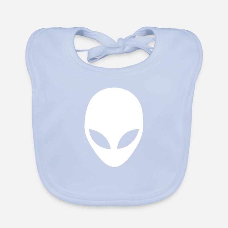white Alien Organic Baby Bibs