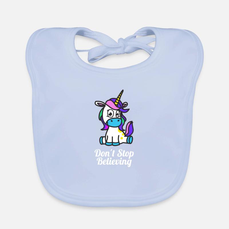 Dont Stop mignon stocker Croire Unicorn Conception Bavoir bio Bébé