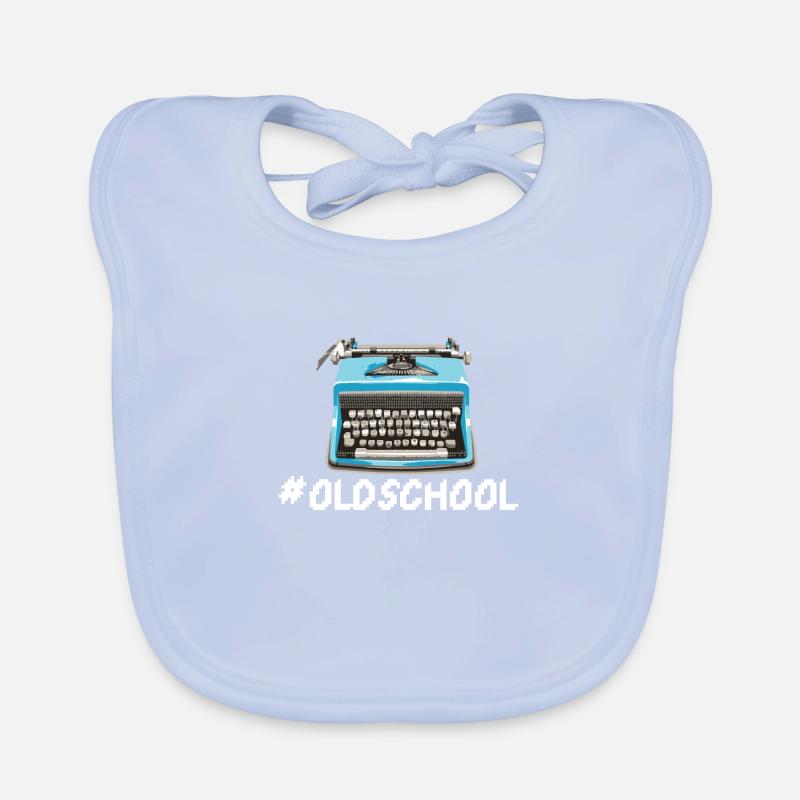 Oldschool typewriter Organic Baby Bibs