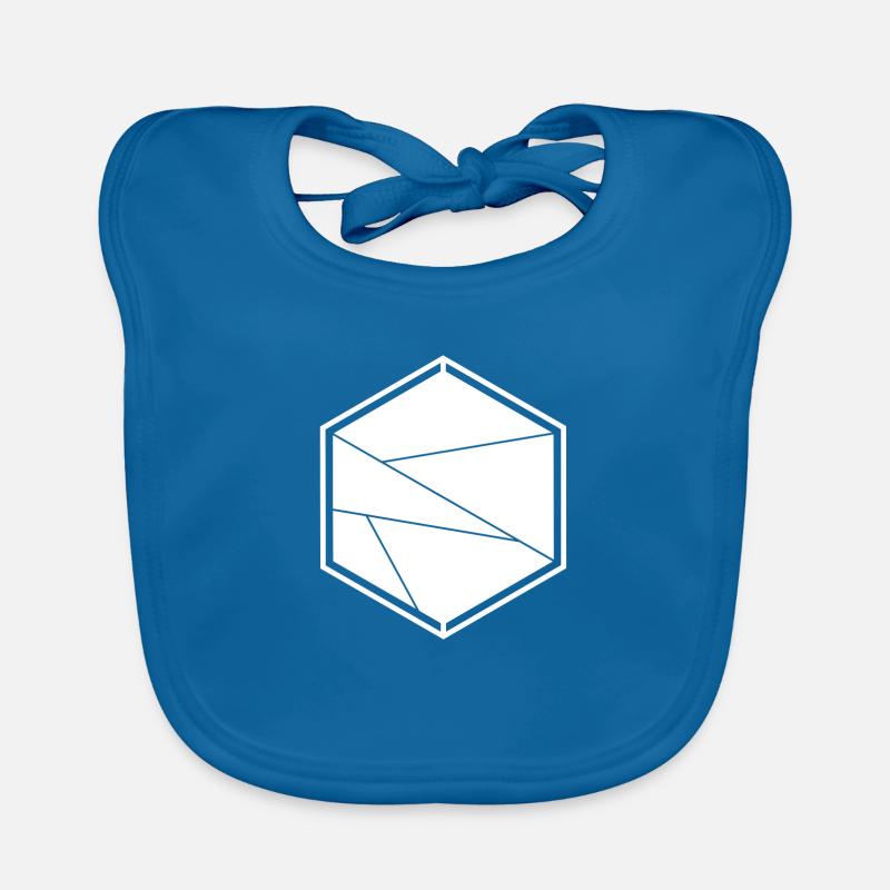 hexagone abstrait - Bavoir bio Bébé - bleu paon