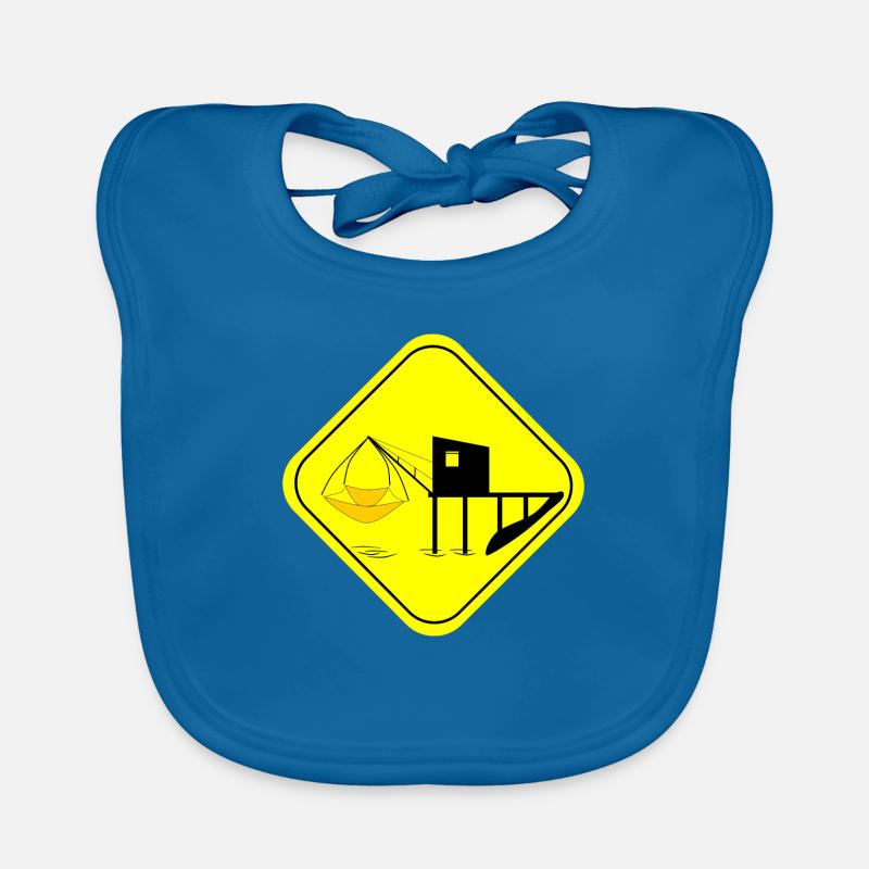 cabane de pecheur - Bavoir bio Bébé - bleu paon