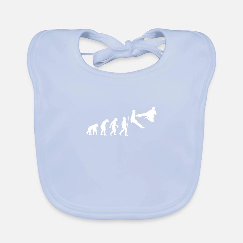 Evolution Graphic to Fly Kick Baby Bio-Lätzchen