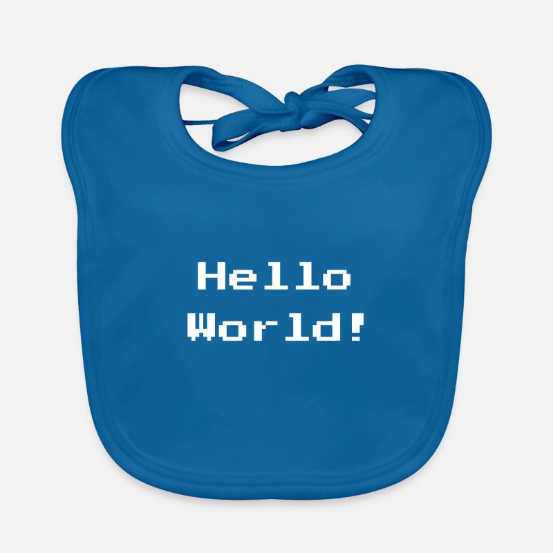 Hello World - weiss Baby Bio-Lätzchen