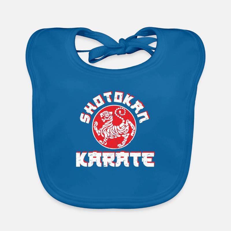 Belle conception Shotokan Karate Tiger en rouge et blanc Bavoir bio Bébé