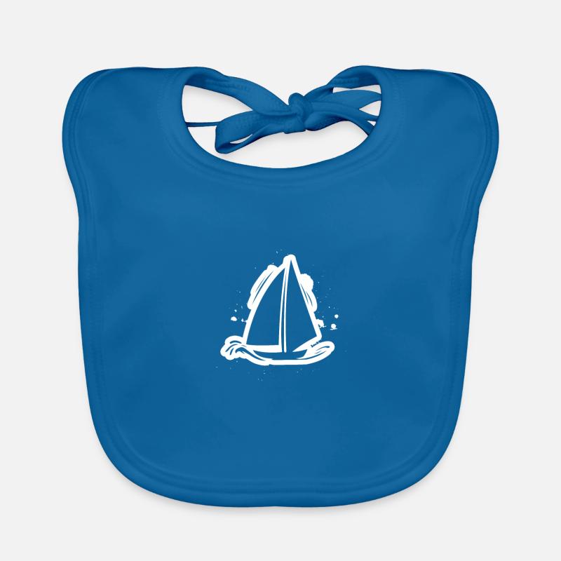 Segelboot - Baby Bio-Lätzchen - Pfauenblau