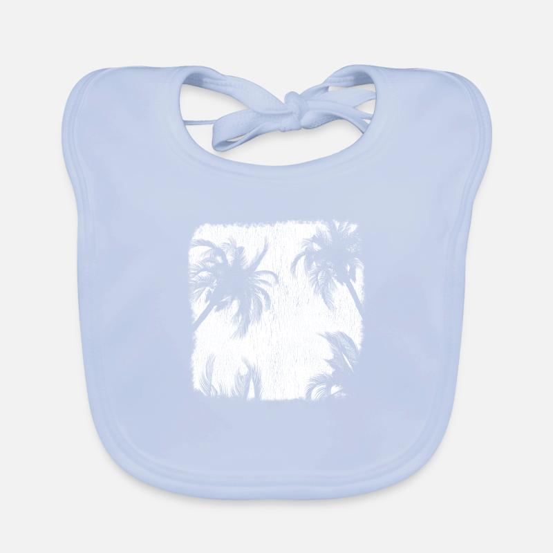 Palm Palm Trees Sunset Beach Retro Organic Baby Bibs