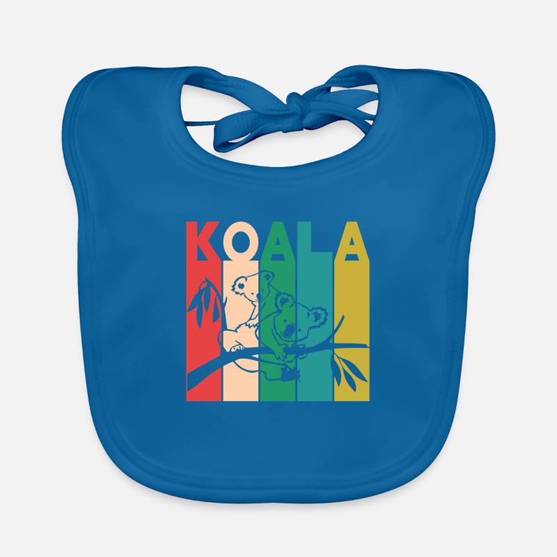 koala - Bavoir bio Bébé - bleu paon