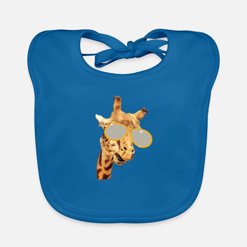 Giraffe - Baby Bio-Lätzchen - Pfauenblau