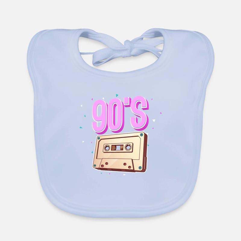 90s cassette Organic Baby Bibs
