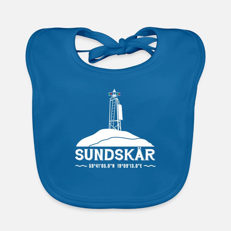 Sundskär weißer Text Baby Bio-Lätzchen
