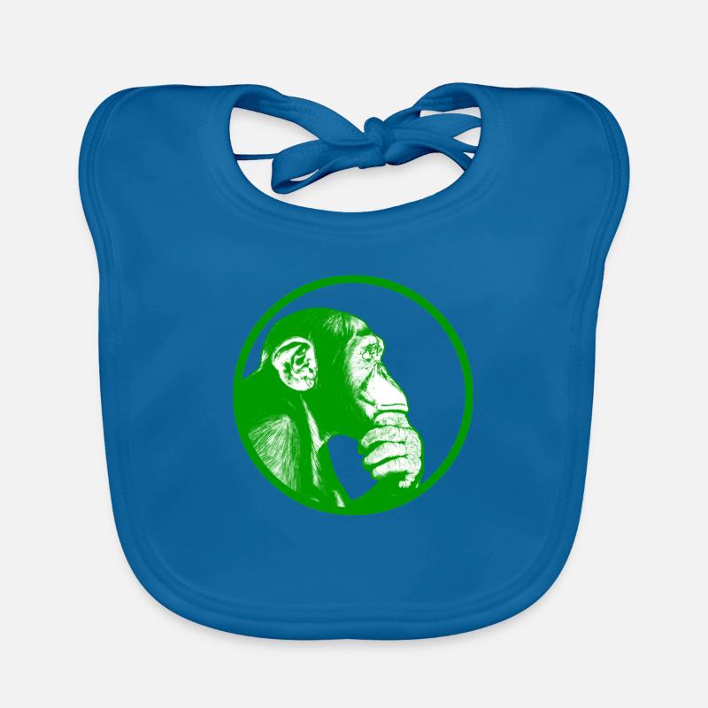 Think after monkey chimpanzee Organic Baby Bibs