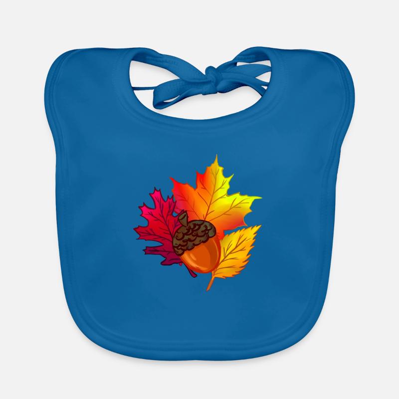 Feuillage d'automne feuilles forêt gland Bavoir bio Bébé