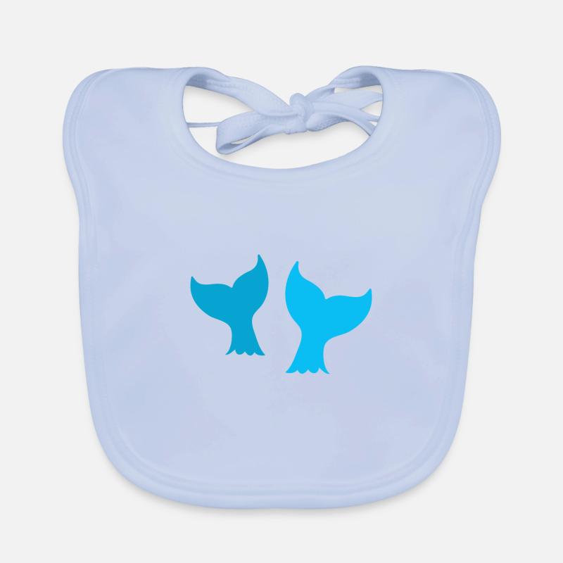 zwei Wal Delfin oder Meerjungfrau Schwänze Baby Bio-Lätzchen