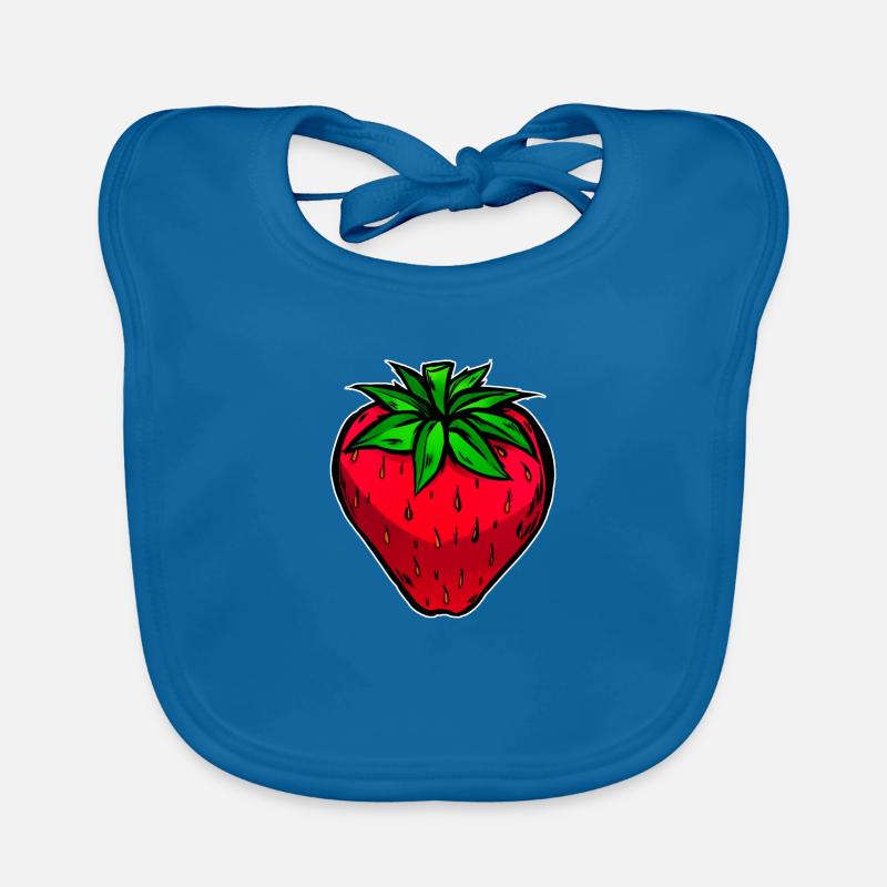 Erdbeere Frucht Obst lecker - Baby Bio-Lätzchen - Pfauenblau