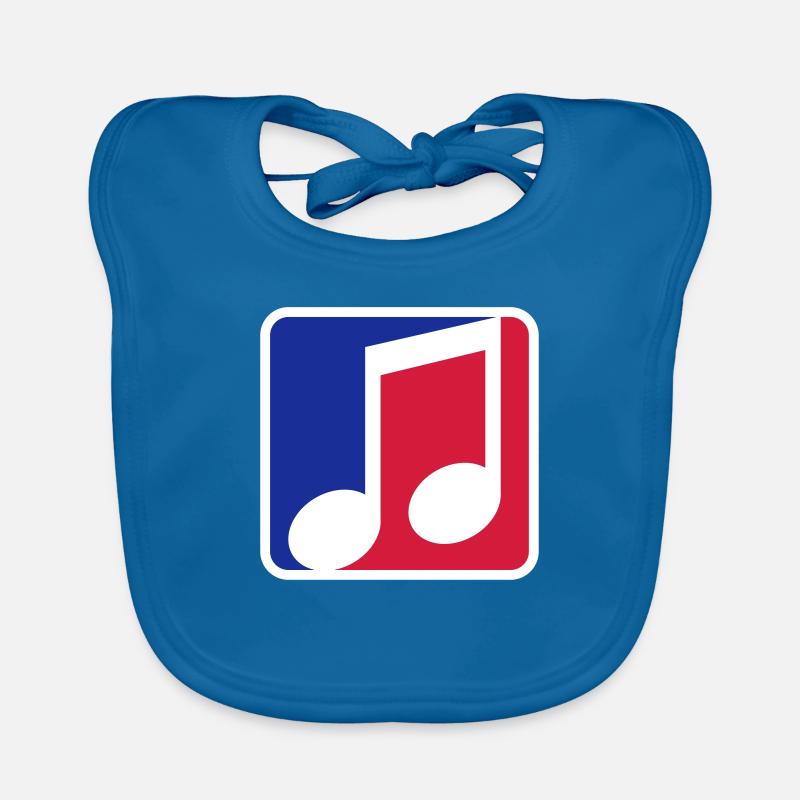 blue red button music note cool silhouette sign part Organic Baby Bibs