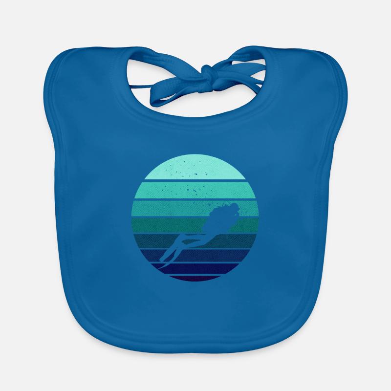 Plongée sous-marine plongeur divas - Bavoir bio Bébé - bleu paon