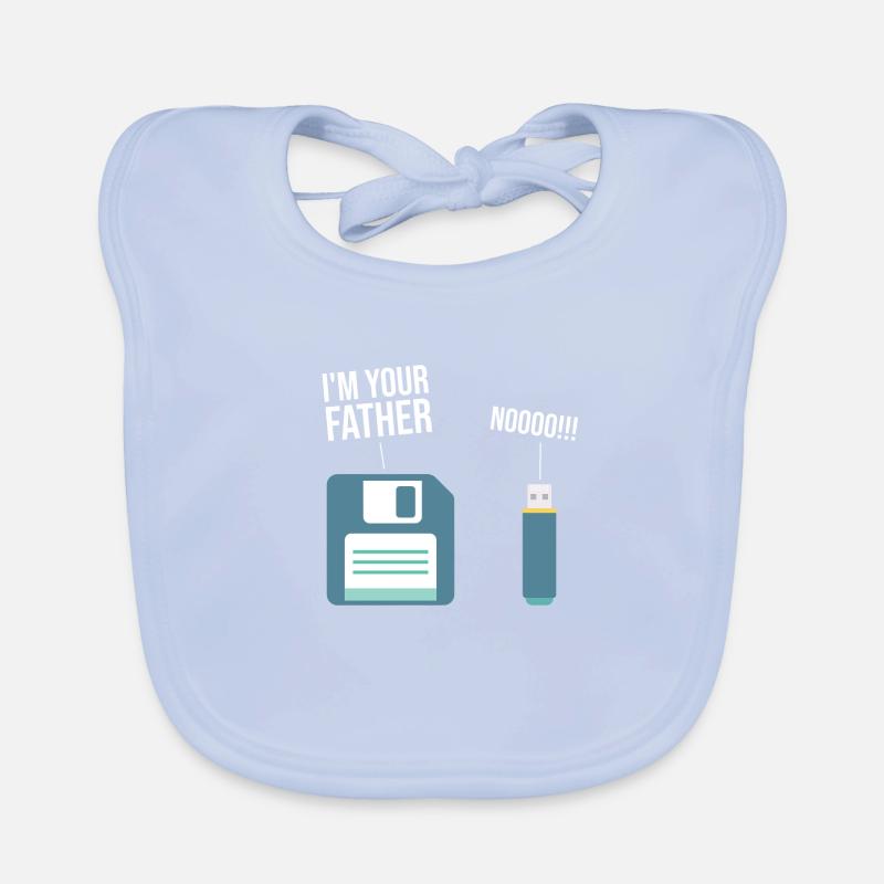 Funny 90's Floppy Disk Computer USB Organic Baby Bibs