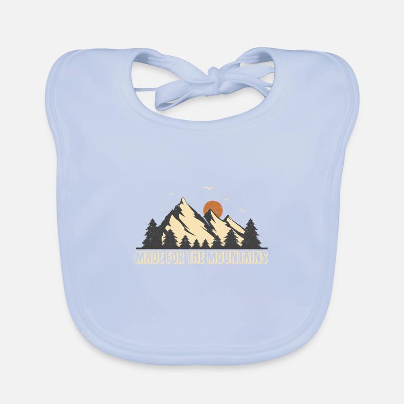 Mountains hiking climbing saying vintage Organic Baby Bibs