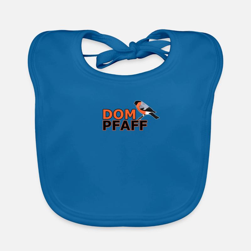 Gemalter Dompfaff Vogel Tier Design Illustration - Baby Bio-Lätzchen - Pfauenblau