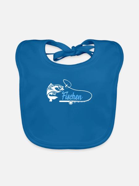 Fischen Angeln Fisch Fischer Angler - Baby Bio-Lätzchen - Pfauenblau