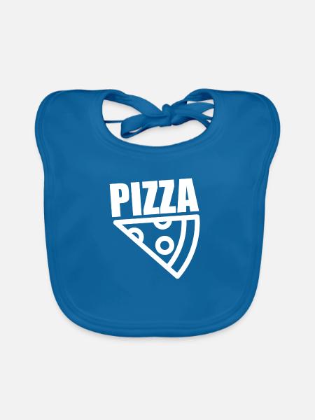 Pizza - Baby Bio-Lätzchen - Pfauenblau