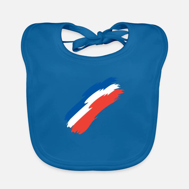Drapeau drapeau de la France - Bavoir bio Bébé - bleu paon