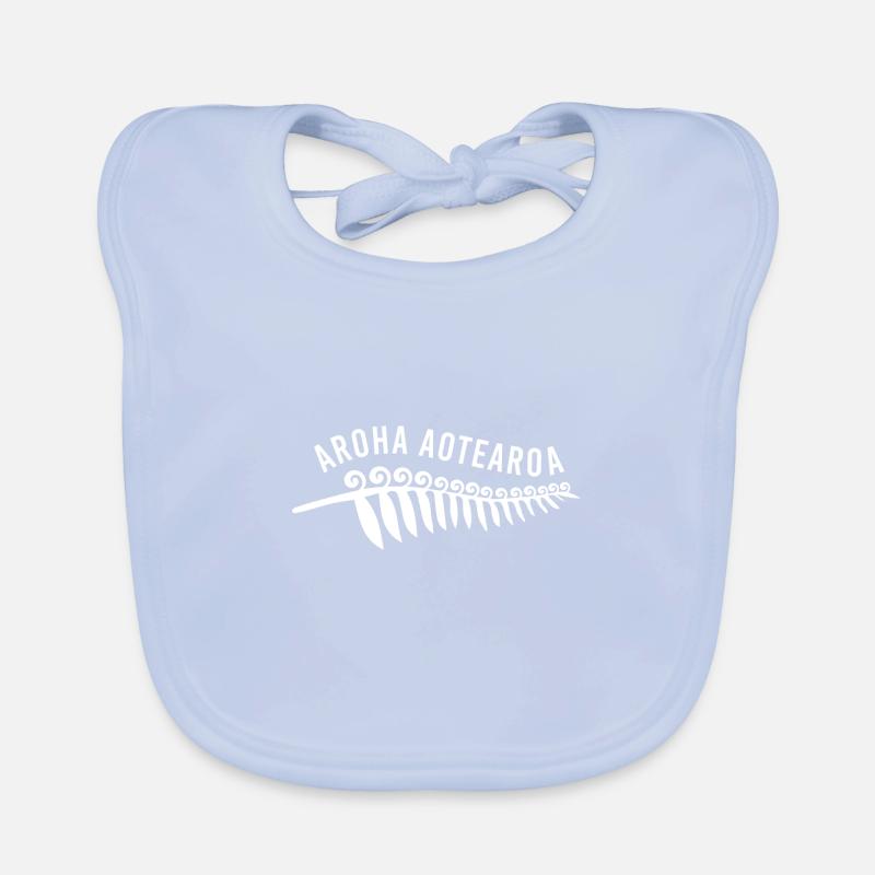 Maori Aroha Aotearoa Silberfarn Geschenkidee Baby Bio-Lätzchen