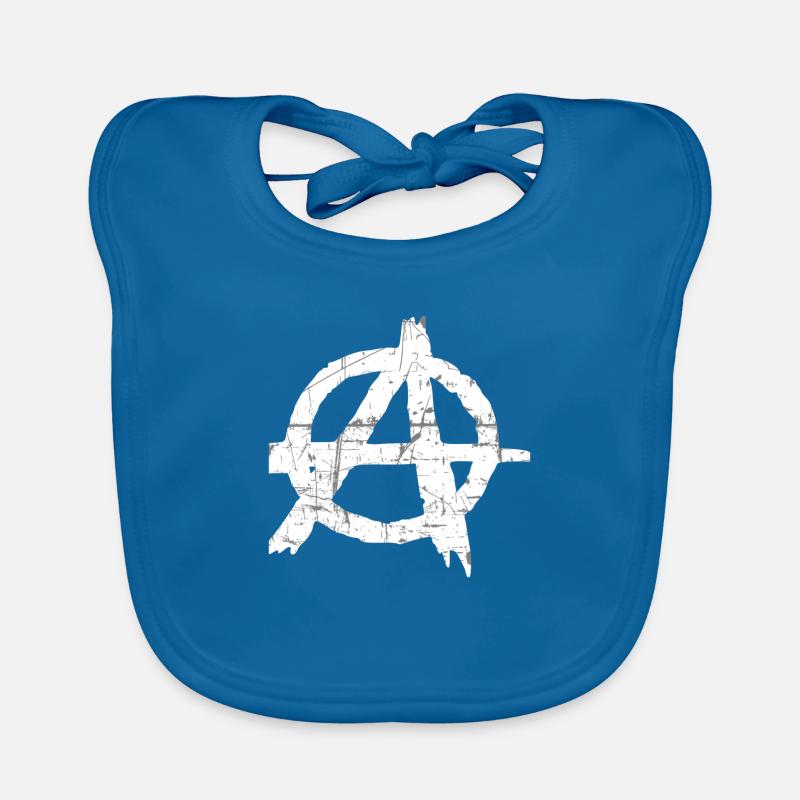 anarchy - Organic Baby Bibs - peacock-blue