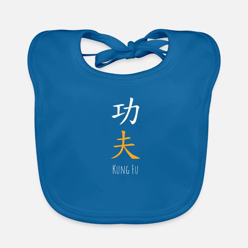 kung fu shaolin - Bavoir bio Bébé - bleu paon