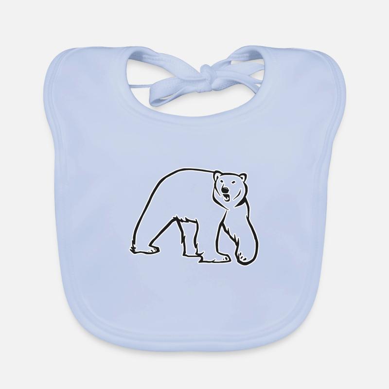 Eisbär - Einzelversion Baby Bio-Lätzchen