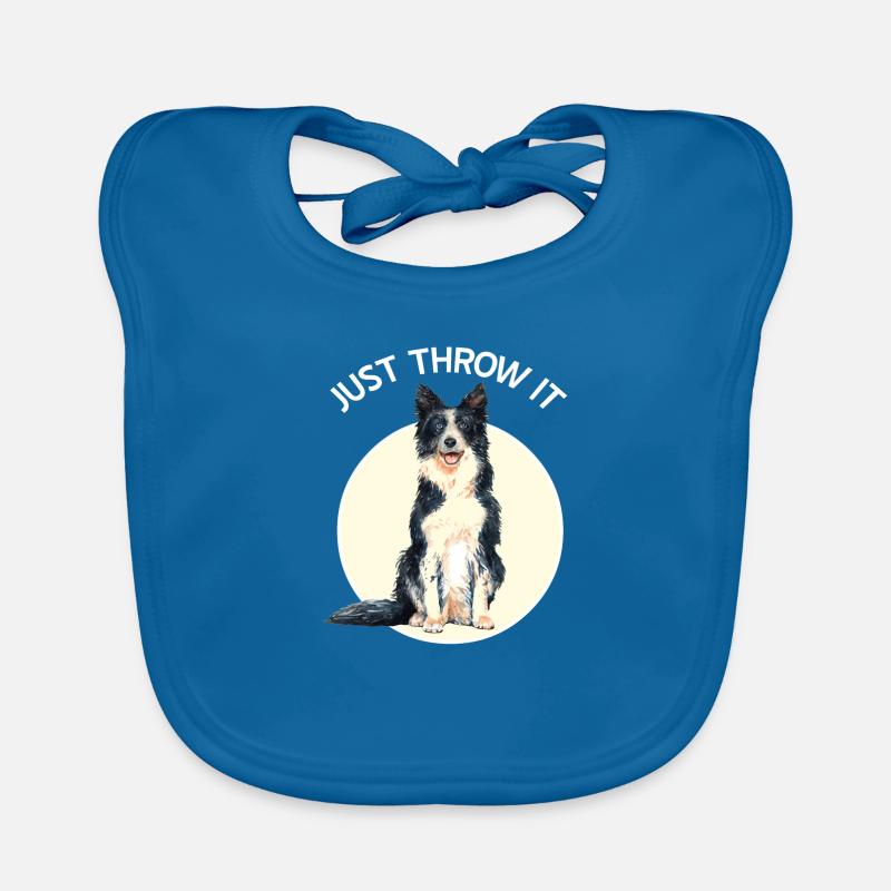 Border Collie - Baby Bio-Lätzchen - Pfauenblau