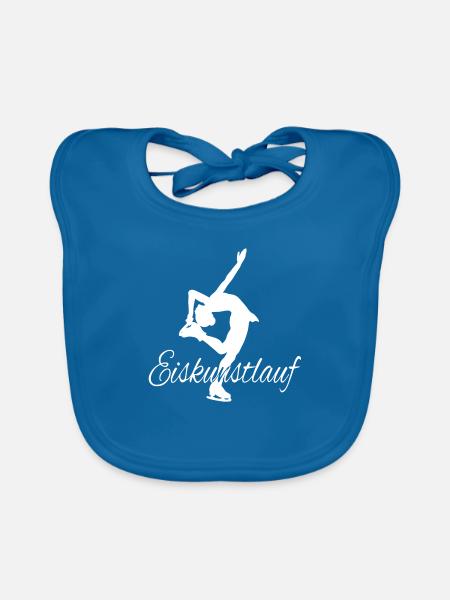 Eiskunstlauf Simple 1 - Baby Bio-Lätzchen - Pfauenblau