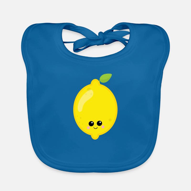 citron - Bavoir bio Bébé - bleu paon