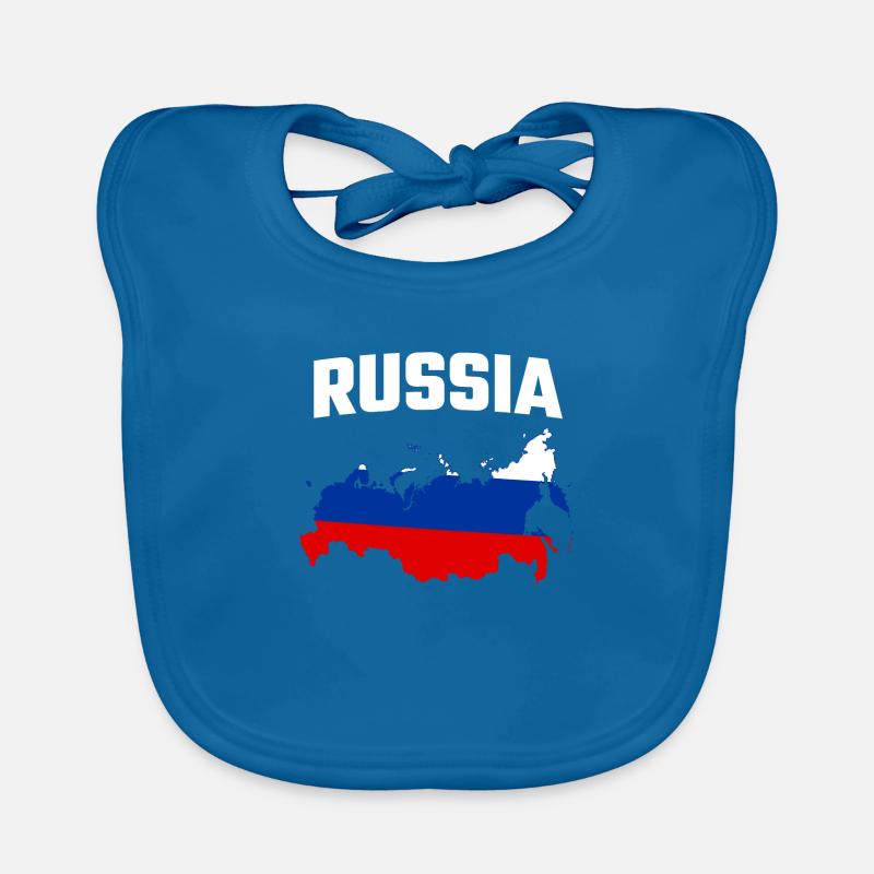 RUSSIE - Bavoir bio Bébé - bleu paon