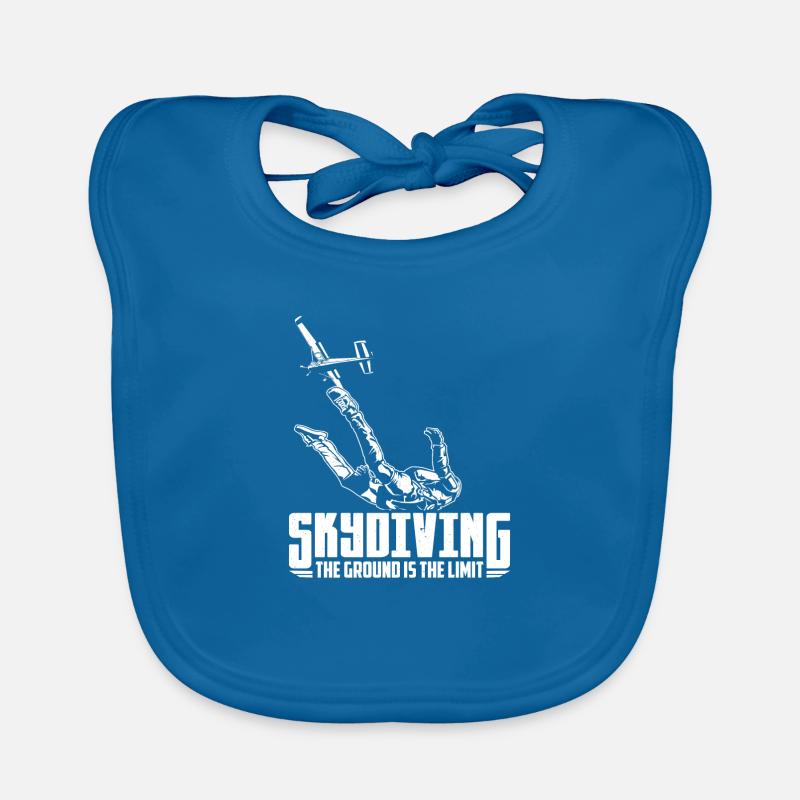 Parachutisme | Idées cadeaux de parachutisme - Bavoir bio Bébé - bleu paon