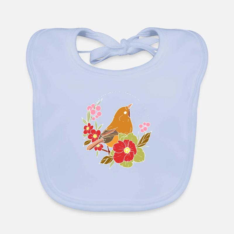 Frühlings Vogel in den Blumen Baby Bio-Lätzchen