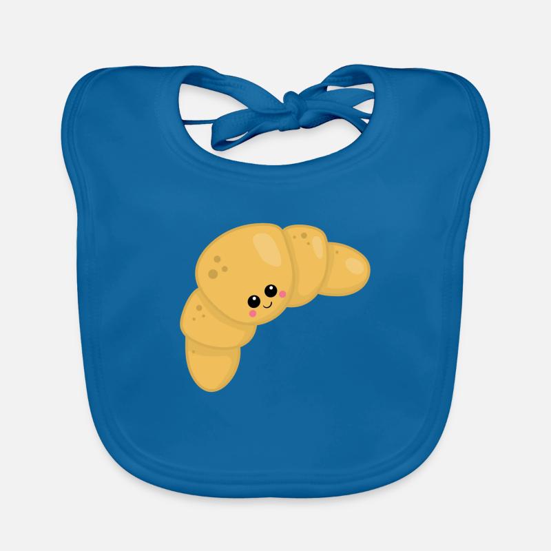 Croissant - Bavoir bio Bébé - bleu paon
