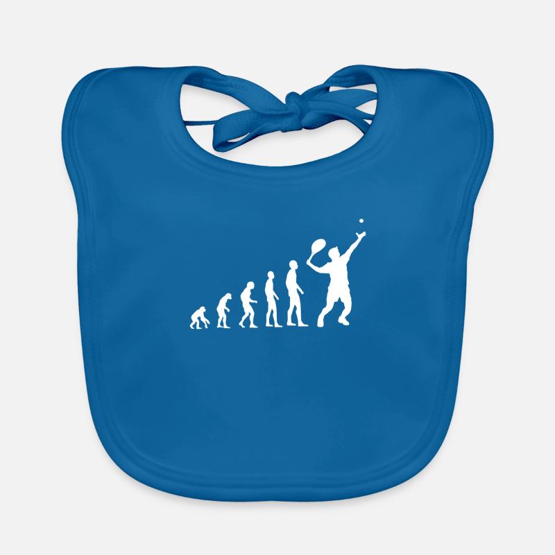 Tennis Evolution - Organic Baby Bibs - peacock-blue