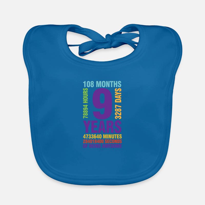 Neuf ans anniversaire sort cadeau Bavoir bio Bébé