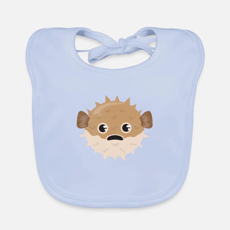 Pufferfish Grumpy Kids Funny Gift Organic Baby Bibs