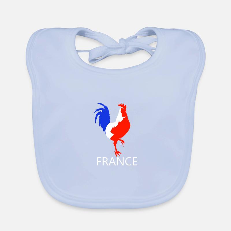 Hahn blau weiß rot Baby Bio-Lätzchen