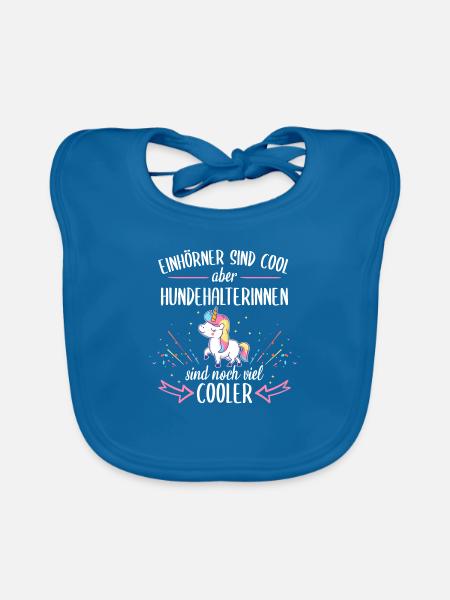 Hunde Hunde Haustier Tier Einhorn Spruch Geschenk - Baby Bio-Lätzchen - Pfauenblau