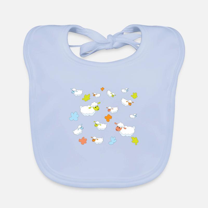 colorful sheep - cute cartoon pattern for kids Organic Baby Bibs